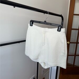 Reformation High Waist Cream Shorts